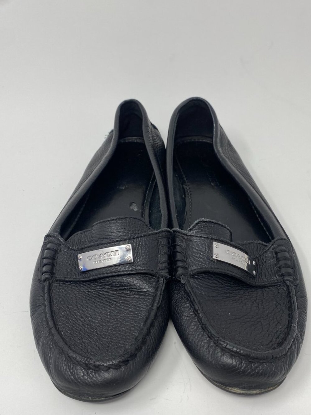 Coach Fredrica Loafers Womens 8.5 B Black Pebbled Leather Driving Flats A5175 - Picture 6 of 11